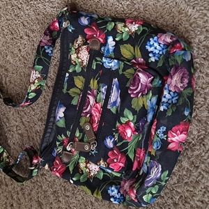 Spacious floral cross body bag